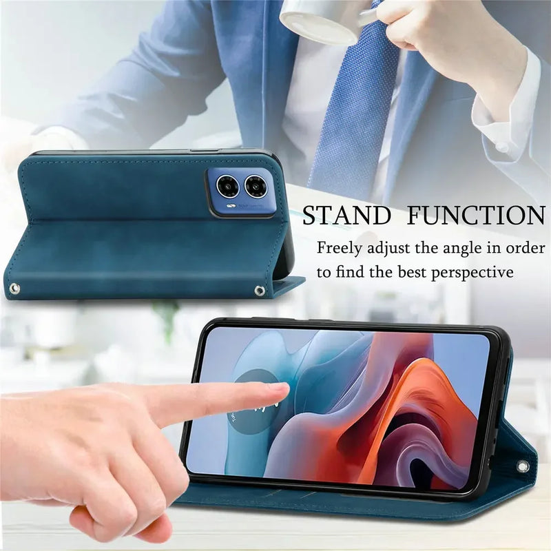 Capa Carteira Em Couro Para Motorola - Fecho Magnético -  40 Neo 30 Ultra Edge50 Fusion 5G Luxury Case Smooth Wallet Book Capa Moto Edge 50 Pro X 40 X30 S30 X50 Ultra Funda