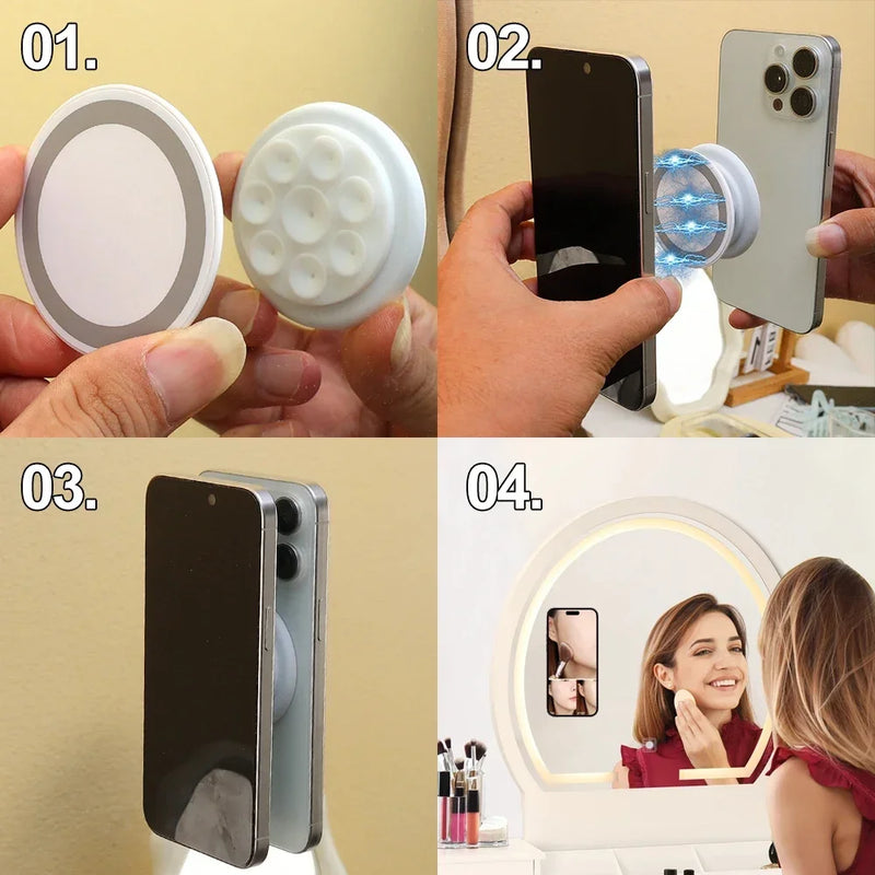 Suporte Magnético de Ventosa de Silicone - Para diversos tipos de superfícies lisas